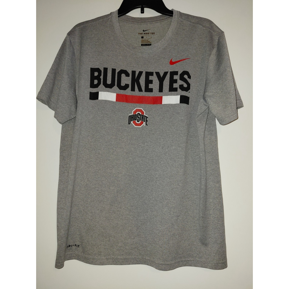 Nike Ohio State Buckeyes Men's T-Shirt Gray, Athletic, NCAA Dri-Fit, Size Large